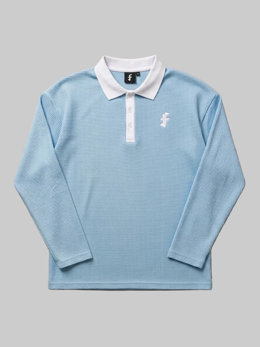 WAFFLE POLO - SKY BLUE