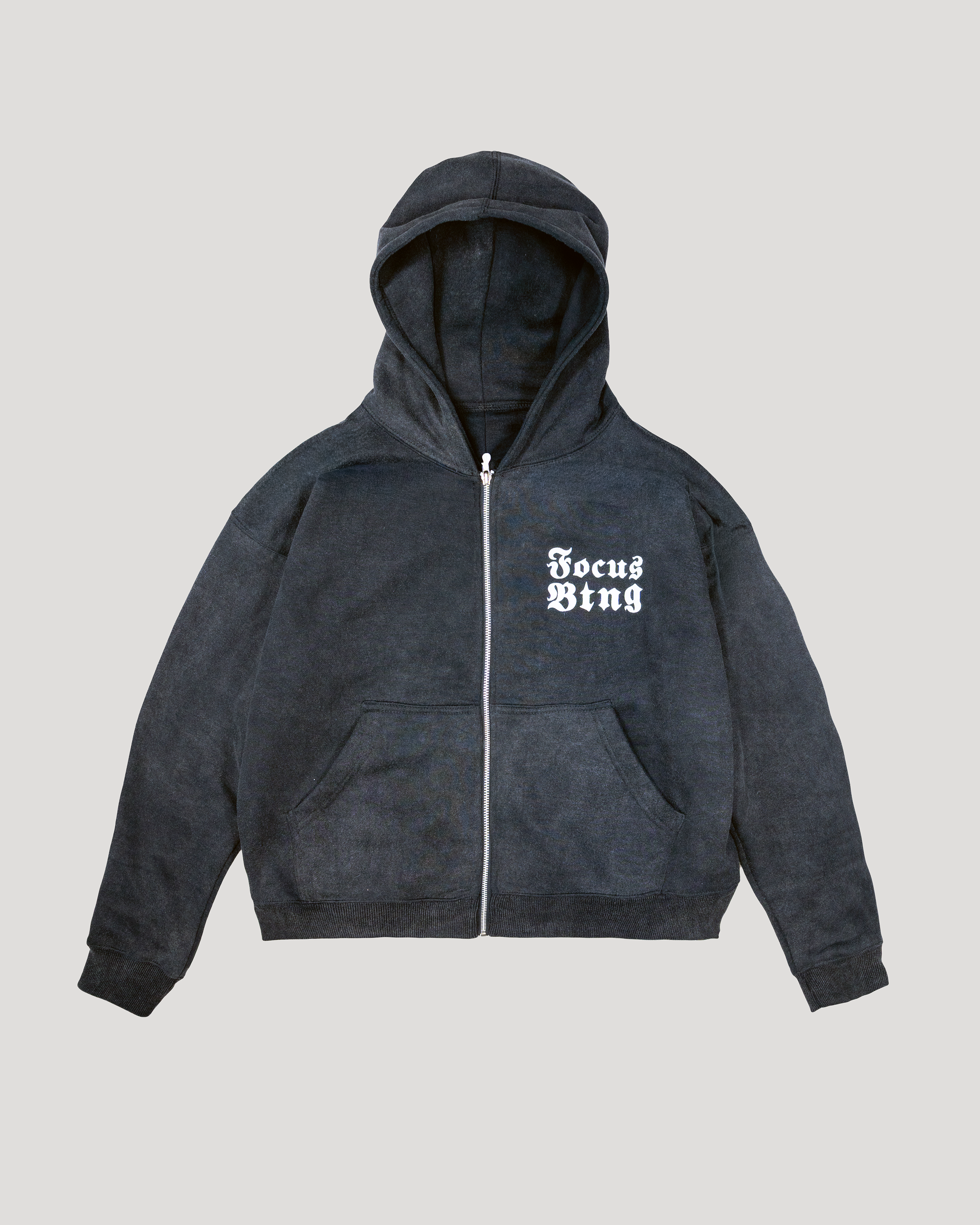 WASHED ZIP-UP HOODIE